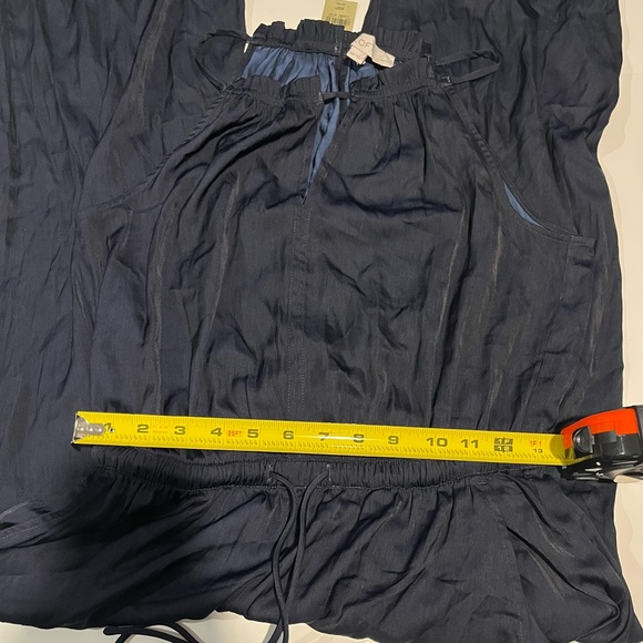 LOFT Midnight Blue Satin Sleeveless Jumpsuit - Picture 10 of 10